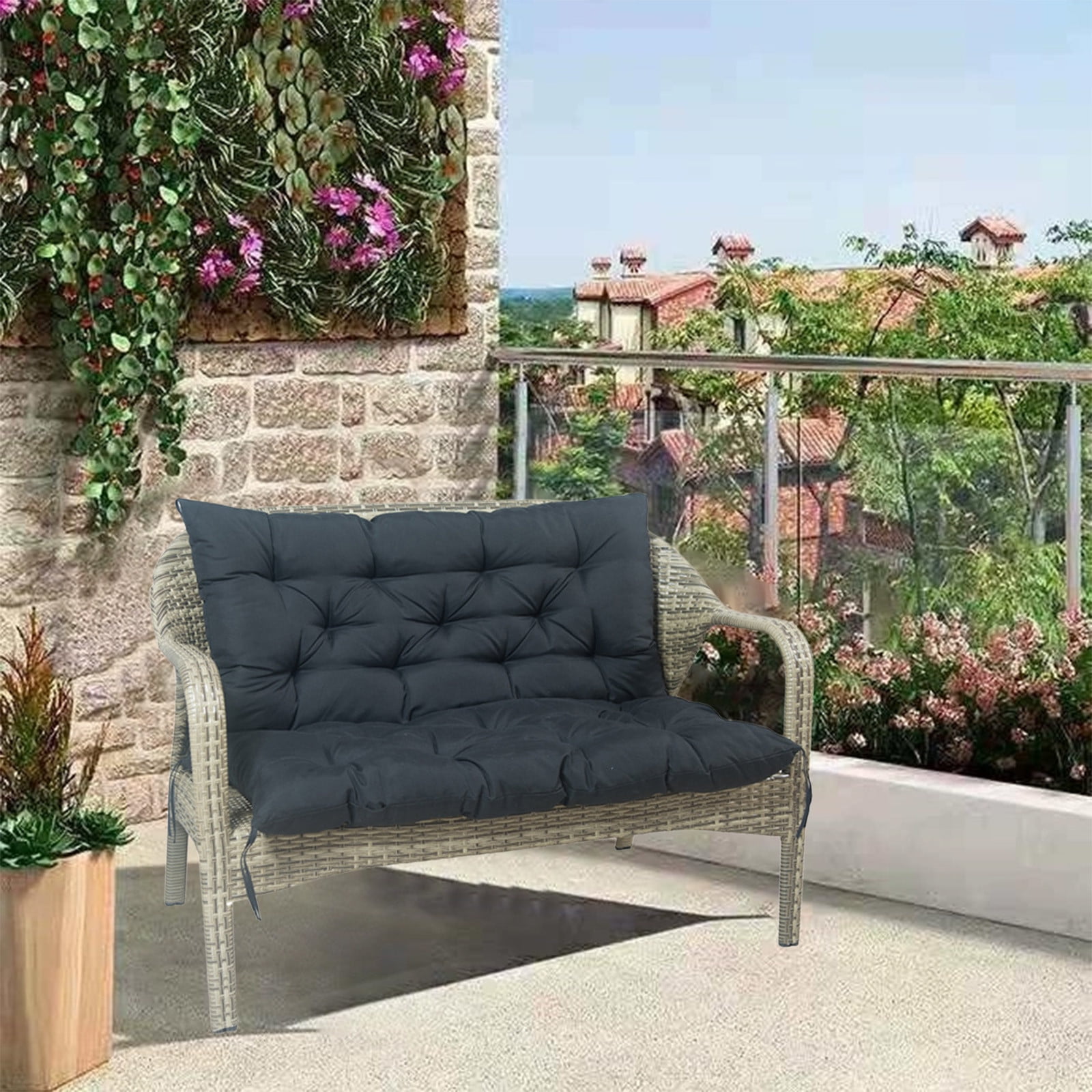 YOTQUSKI Replacement Swing Cushions for Outdoor Bench, Patio Furniture, Waterproof Patio Bench Cushion on Clearance, 40"x40"x3.2", 2-3 Seat Bench Cushion for Backyard and Garden