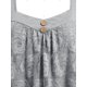 thumbnail image 4 of Botón de La Flor de Encaje Plisado Camiseta Rosegal Mangas largas de talla grande, 4 of 5