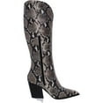 thumbnail image 2 of INC Womens Beige Animal Print Pointed Toe Block Heel Zip-Up Dress Western Boot 6.5, 2 of 3
