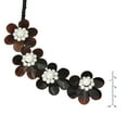thumbnail image 4 of Daisies in Full Bloom Dark Brown and White Linked Flowers of Shell Necklace, 4 of 4