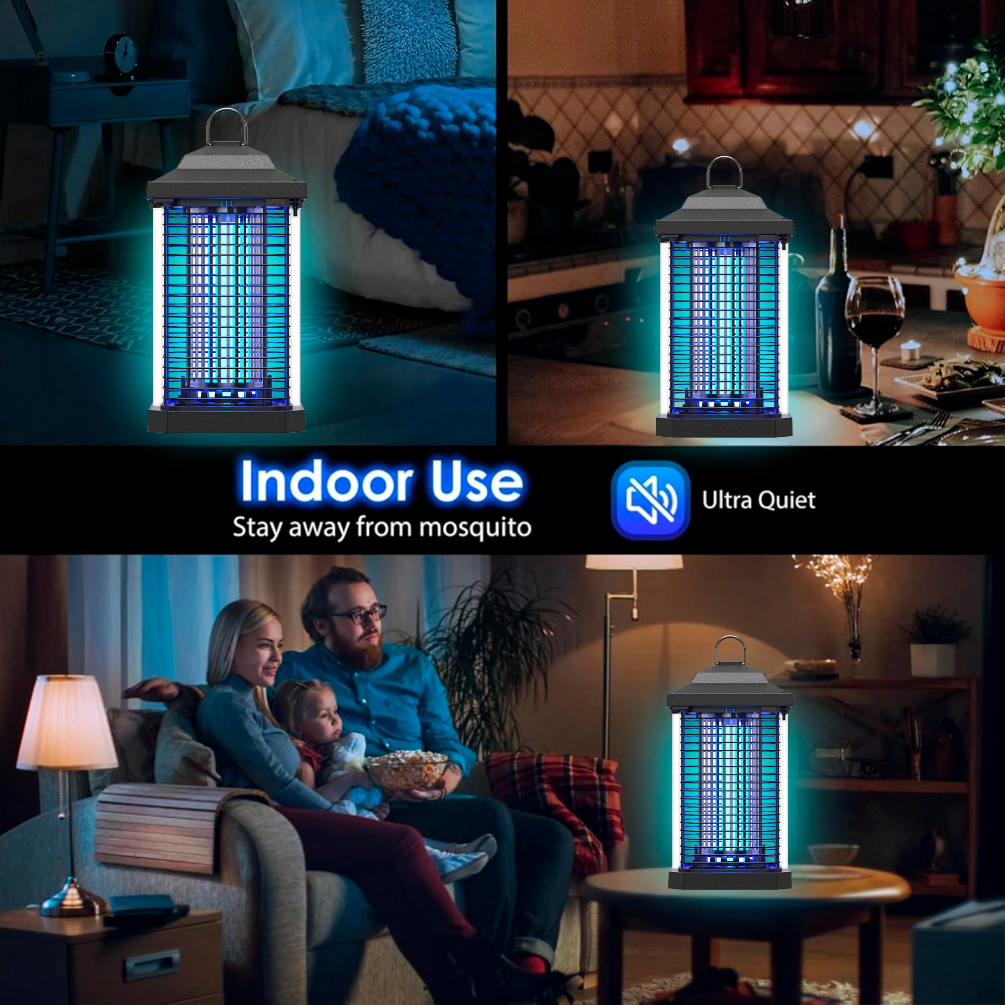HeartGoods Bug Zapper Outdoor, 15W Power & 4200V Instant Grid Mosquito Repellent, 1/2 Acre Coverage, 3.9 ft Power Cord, Fly Trap for Patio, Backyard, Home