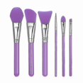 thumbnail image 1 of Silicone Makeup Brush Set with Plastic Handle - Purple, 1 of 5