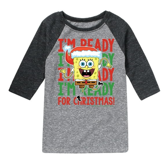 SpongeBob SquarePants - I'm Ready For Christmas - Toddler And Youth Raglan Graphic T-Shirt