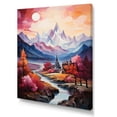 thumbnail image 2 of Designart "Majestic Peaks in Romantic Landscape II" Landscapes Canvas Wall Art - Traditional Pink Romantic Landscape Entryway Wall Art Print, 2 of 6