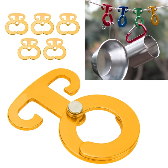 Accesorio Para Acampar, aleación De Aluminio, 5 Piezas, Fuerte Hebilla De Cuerda Para Acampar, Autobloqueo Para Senderismo