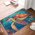 thumbnail image 5 of Fotbe Extra Durable Door Mat - Dirt Trapping Outdoor Welcome Mats - Non-Slip Outdoor Door Mats - Low Profile Front Door Mat - Indoor (16" x 24", Sea Turtle in Coral ), 5 of 9