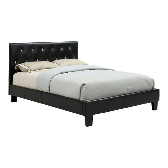 Furniture of America Kylen Faux Leather California King Platform Bed in Black