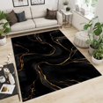 thumbnail image 2 of Modern Black And Gold Rugs For Living Room, Luxury Gold Kids Area Rugs, Boho Golden Pattern Soft Low Pile Washable Rug For Dining Room Patio Study Room Bedroom Bedside Carpet, 2 of 7