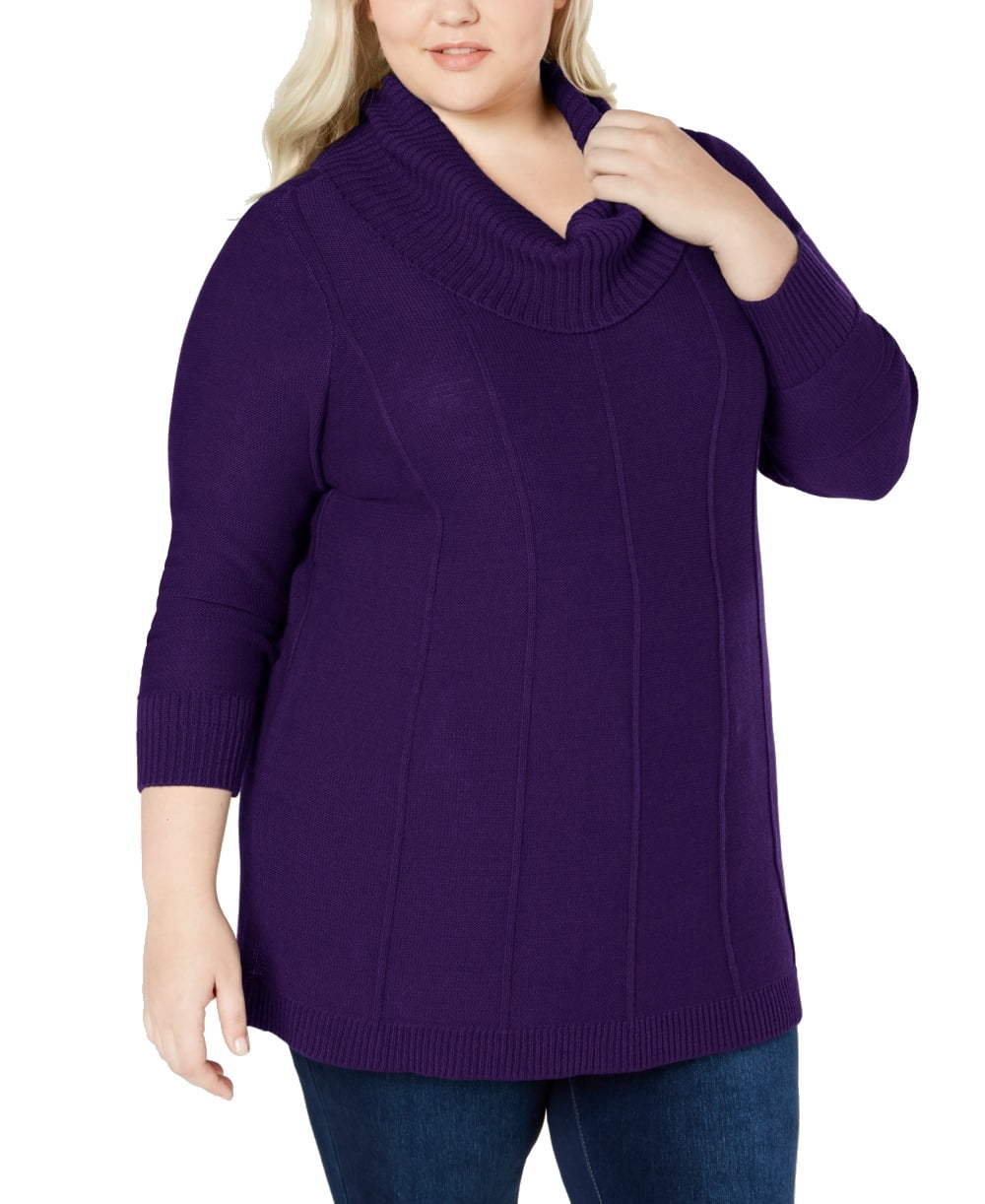 Belldini - Womens Sweater Deep Plus Cowl Neck 2X - Walmart.com - Walmart.com