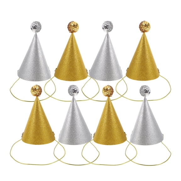 COSMOBETTY Birthday Cone Hats Assorted Color 8Pcs 5.11X3.54X3.54In