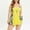 Yellow, variant on Sakmal Plus Size Swimsuit for Women Blue Tie Front Tankinis Two Piece Sets Swimwear Padded Full Coverage Swimsuit Sets