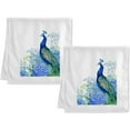 thumbnail image 2 of Dreamtimes Peacock Blue Flowers Watercolor Painting Towels 100% Cotton Hand Towel for Bathroom 16 x 30 inch, Absorbent Soft & Skin-Friendly, 1 Piece, 2 of 6