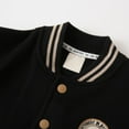 thumbnail image 5 of GYRATEDREAM Toddler Baby Boy Baseball Jacket Long Sleeve V Nck Button down Coat with Pockets Kids Casual Fall Winter Outwear Clothes School Uniform Black for 2-10 Years, 5 of 8