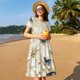 thumbnail image 4 of Balery Elegant Butterflies And Pearls Vestidos sueltos de manga corta para mujer, vestidos de verano 2025, vestidos casuales de corte A con vuelo., 4 of 6