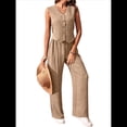 thumbnail image 3 of Conjuntos de 2 Piezas para Mujer: Chaleco de , Conjuntos Casuales Elegantes, Pantalones de Pierna , Trajes. Caqui L, 3 of 8