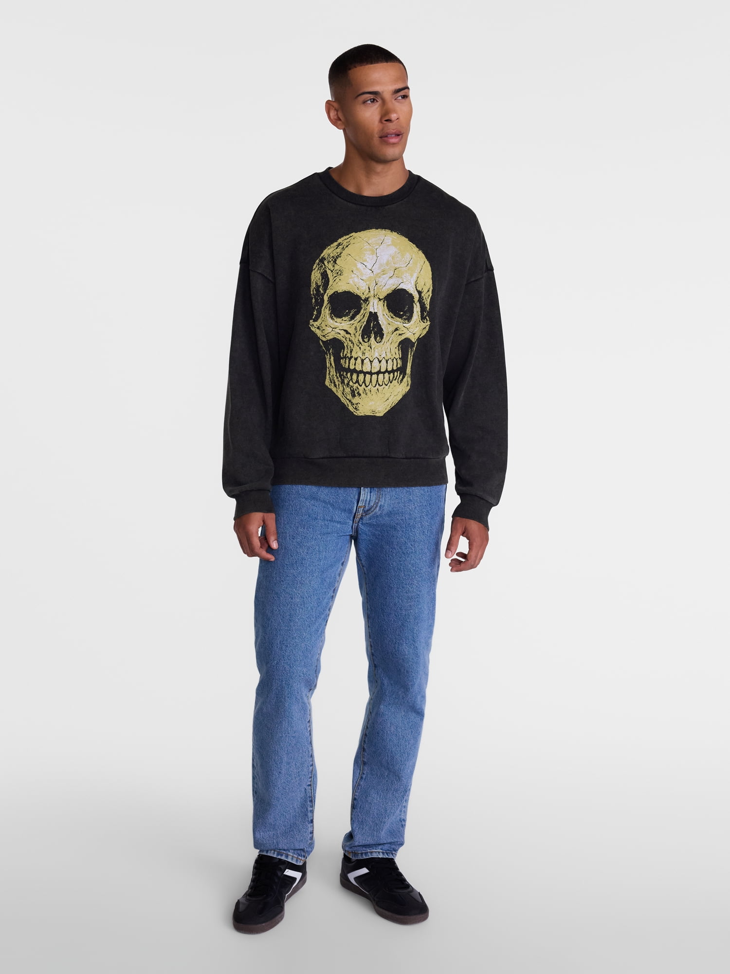 Men's Halloween Web Geometry Graphic Long Sleeve Sweatshirt from Way to Celebrate, Sizes XS-5XB
