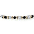 thumbnail image 4 of Gem Stone King 925 Silver and 10K Yellow Gold White Moissanite and Black Diamond Bracelet for Women | 2.00 Cttw | Gemstone Birthstone | Round 4MM | Adjustable up to 9 inch, 4 of 8