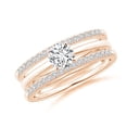 thumbnail image 4 of ANGARA Natural Double Band Diamond Engagement Ring Wrap in 14K Rose Gold for Women (Size-1.2mm| Color-H| Clarity-SI2) | April Birthstone, Anniversary, Jewelry Gift for Women | Natural Diamond Ring, 4 of 10
