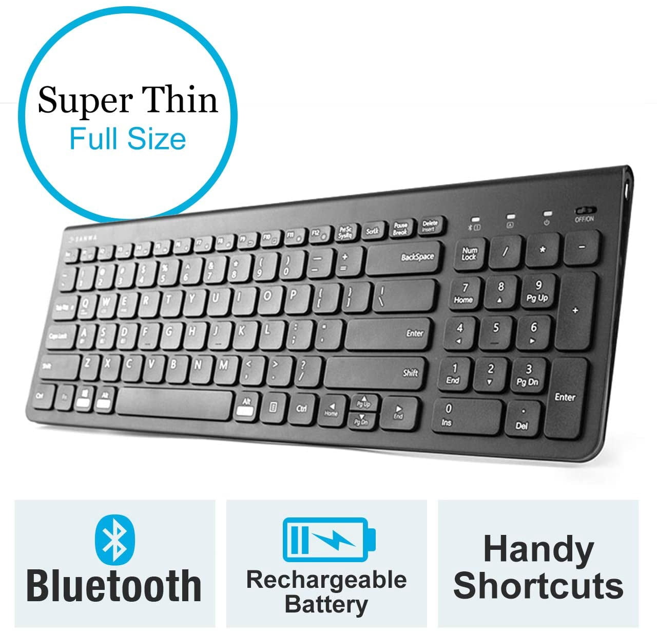 Foldable Bluetooth Keyboard, Rechargeable Wireless Ultra-thin Pocket Gray