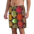 thumbnail image 2 of KLL Spices And Herbs Men's Casual Summer Beach Shorts Hawaiian Shorts with Pockets-Medium, 2 of 5