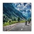 thumbnail image 1 of Landscape Bandana, Motorcyclist on Road, Unisex Head and Neck Tie, by Ambesonne, 1 of 2
