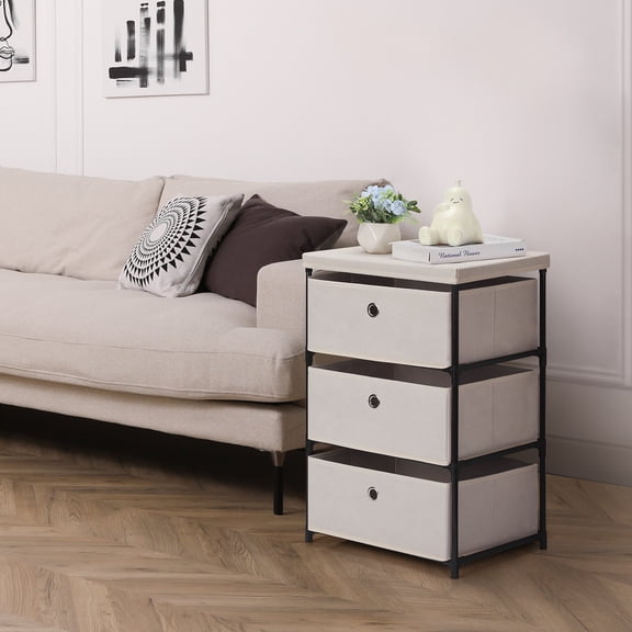 3-Drawer Storage Dresser & Nightstand – Versatile Organizer for Bedroom, Closet, Nursery, Dorm, Living Room |White