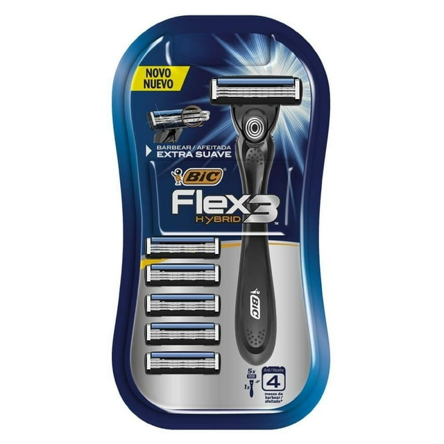 Rastrillo Bic Flex 3 hybrid 1 pza + 4 cartuchos