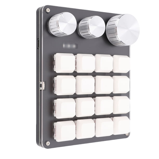 Mini Teclado Macro, 16 Teclas Con Un Teclado Programable Con Una Mano Con 3 Perillas, Teclado Con Cable De USB Mecánico Intercambiable Portátil Para Los Medios De Comunicación