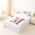 thumbnail image 5 of Erosebridal Initial Alphabet M Twin Sheet Sets,Princess Bowknot Wild Cheetah Pattern Bedding For Bowtie Girls 3pcs, 5 of 6