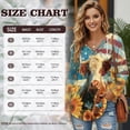 thumbnail image 7 of DISNIMO Cow Sunflower Printed Shirts for Women American Flag Printed Sweatshirts Long Sleeve Hoodies Waffle Pullover Tops for Fall Winter, S, 7 of 7