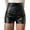 A-Black1100, variant on XIAONU Women Leather Shorts High Waist Mid Thigh Shorts Sleek Edgy Party Club Bottoms
