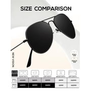 KALIYADI Sunglasses for Men Women Aviator Sun Glasses Polarized Lens UV400 Blocking-Black