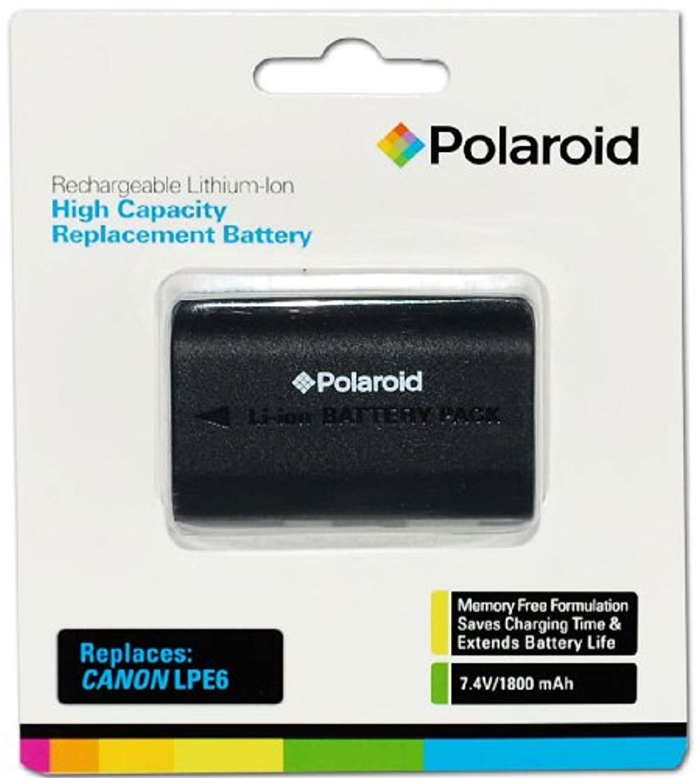 Polaroid High Capacity Canon LPE6 Rechargeable Lithium Replacement