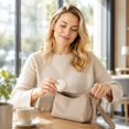 thumbnail image 6 of Pill Organizer Round 5 Compartment Beige Compact Travel Case for Daily Vitamins and, 6 of 6