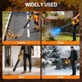 thumbnail image 5 of BAOKALER Cordless Leaf Blower, 580CFM/180MPH, 2 Speed Mode with 3 x 2.0Ah Batteries for Lawn Care & Blowing Leaves, Yellow, 5 of 11