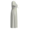 thumbnail image 3 of Vestido George para Mujer, Manga Corta con Elástico Smock en Espalda, Flores Beige Talla EG, 3 of 4