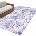 thumbnail image 2 of Purple Floral Runner Rug 2.7x5 FT, Non Slip Entryway Carpet, Hydrangeas Flower Spring Summer Botanical Washable Soft Floor Carpet Entrance Mat Non-Shedding Throw Rug for Hallway Laundry Room Bedside, 2 of 9