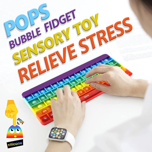 Juguete sensorial HUOGUO Push Pops Bubble Fidget Rainbow Silicon