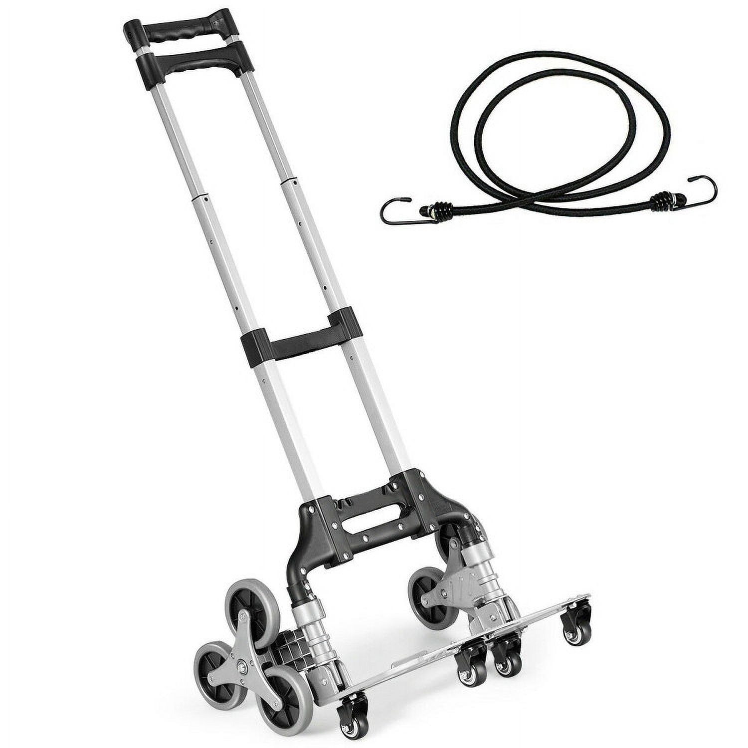 Folding Hand Truck, Stair Climbing Cart, Portable Folding Stair Climbing Hand Truck, for Home Office Travel Use, Silver