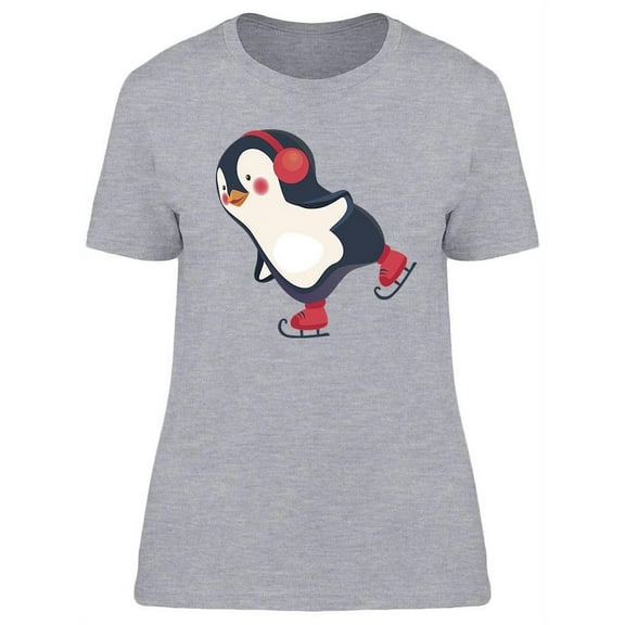 Penguin Skating T-Shirt Women -Image by Shutterstock, Female Large