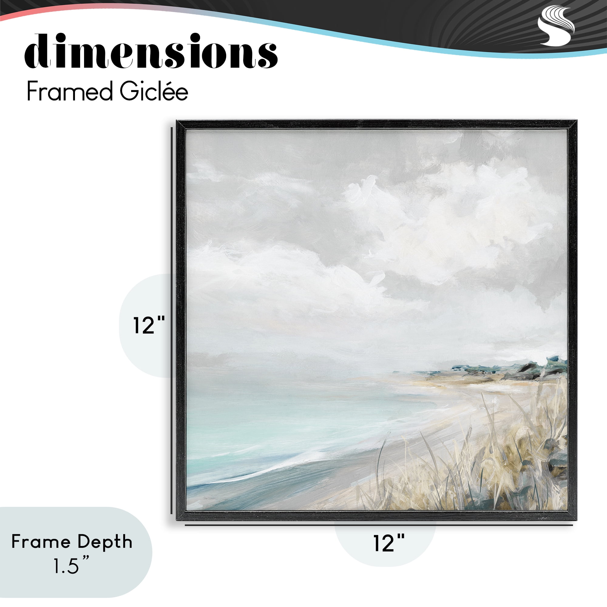 Stupell Industries Coastal Morning By The Dunes Black Framed Giclee Art, design by Carol Robinson