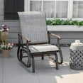 thumbnail image 3 of Resenkos Patio Glider with Steel Frame, Mesh Fabric Backyard Chair, Garden Porch Relaxing, Outdoor Seating,Gray, 3 of 11