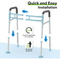 thumbnail image 6 of Toilet Safety Rails 300 lb - Adjustable Toilet Safety Frame & Rails, Toilet Safety Rail for Elderly Adults, Toilet Handles for Seniors, Toilet Bars for Elderly & Handicap (Blue), 6 of 14