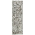 thumbnail image 3 of SAFAVIEH Ocean Trellis Solid Plush Polyester Shag Runner Rug, Light Grey, 2' x 6', 3 of 9