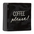 thumbnail image 3 of Linden “Coffee Please!” Porcelain Tabletop Square Art Plaque, 3 of 4