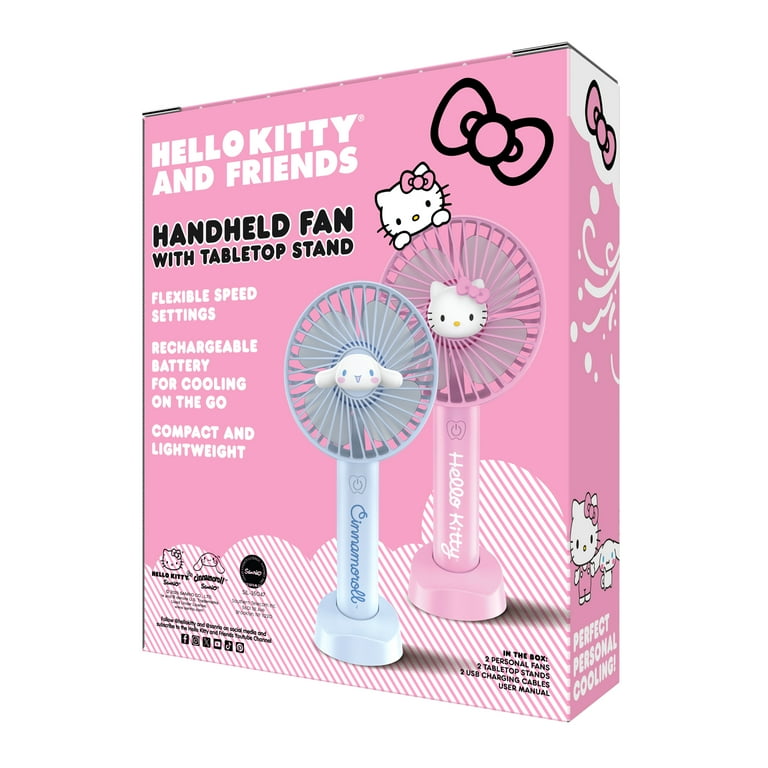 Hello Kitty 2 Pack Portable Fans - Stay Cool in Style - Pink and