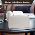 thumbnail image 4 of HAHDAXIA Kulusion Rectangle Tissue Box Covers 2Pcs Leather Rectangular Tissue Box Holders, Tissue Cover Holder for Home Office Table Dining Countertop Decor Vanity Bathroom Bedroom Livingroom, 4 of 6