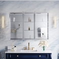 thumbnail image 2 of ANGELES HOME 44 in.×30 in.H Copper-Free Mirror Medicine Cabinet with Beveled Mirror Door and Open Shelf Set, Recessed or Surface Mount, 2 of 13