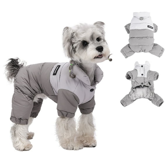Dog Padded Full Body Coat, Winter Warm Cotton Jacket, Four Legs Covered Windproof Puppy Clothing, Turtleneck Dogs Snowsuit for for Small to Large Dogs,Teddies