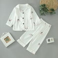 thumbnail image 4 of Gibobby Conjunto de Bebé A Niño Pijamas de manga larga para niños y niñas con estampado de animados, camisetas, pantalones, ropa de dormir(Blanco,4-5 Años), 4 of 5